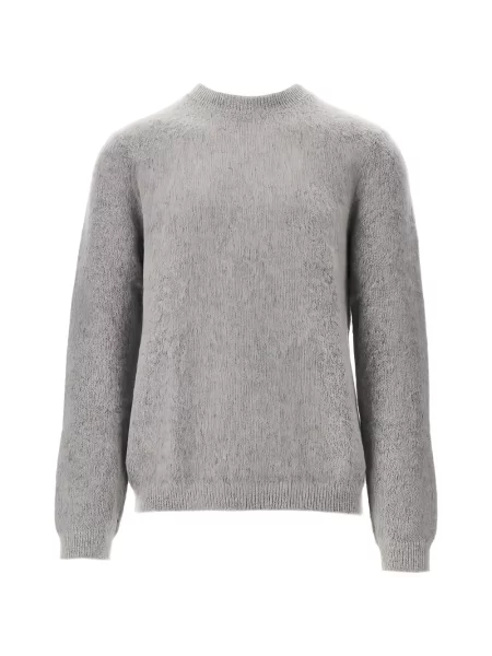 Pulover Emporio Armani cu decolteu rotund gri