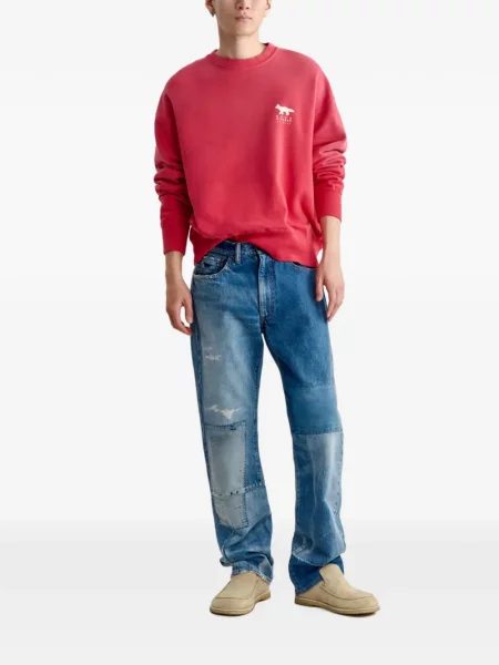 Hanorac Maison Kitsune cu imagine roșu