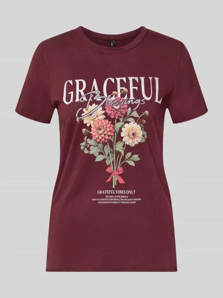 Krój regular fit t-shirt z czystej bawełny ONLLUCY' Only