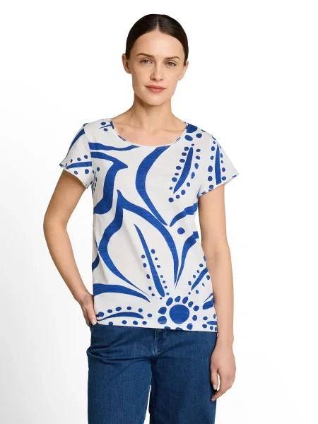 TOM TAILOR Tricou albastru regal alb