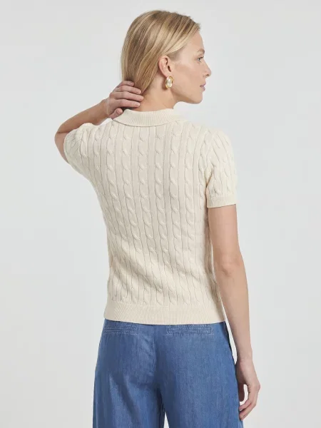 Tricou polo Lauren Ralph Lauren bej