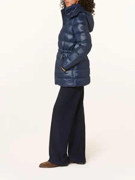 Tommy Hilfiger Péřový Kabát S Odnímatelnou Kapucí tmavě modrá
