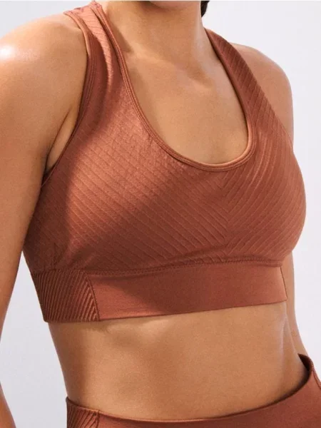 Спортивний топ золотисто-коричневий коричневий