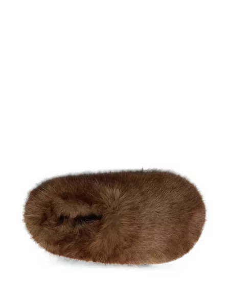 Papuci de casă Apparis cu blană maro