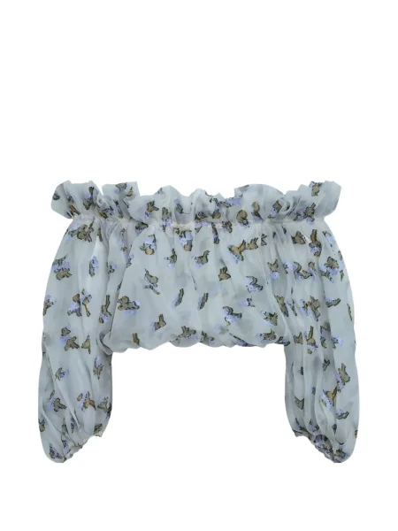 Top Ulla Johnson cu model floral cu imagine alb