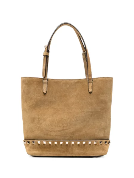 Geantă shopper Valentino Garavani din piele de căprioară