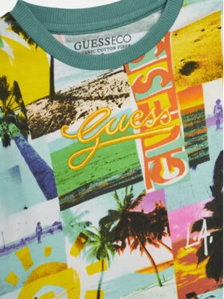 Guess Póló Színes Regular Fit zöld