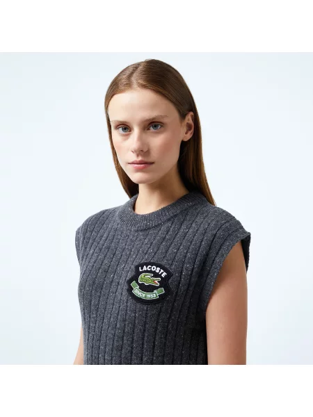 Lacoste Sukienka Slim Fit szara