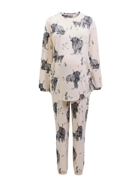 Next Pijama ecru negru