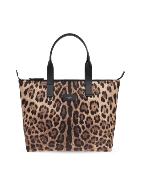 Torba Dolce And Gabbana z nadrukiem w panterkę brązowa