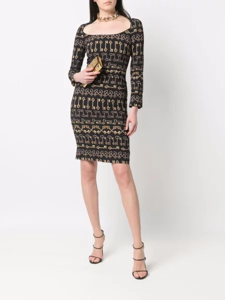 Oblekové šaty Dolce & Gabbana Pre-owned s potiskem černé