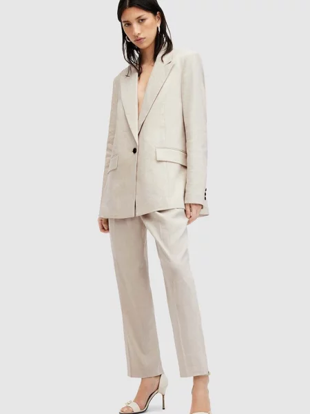Παιδικό λινό παντελόνι AllSaints WHITNEY TROUSER μπεζ