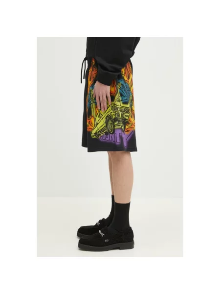 Marcelo Burlon szorty County Flame Comfy Sweatshort Black Red czarny