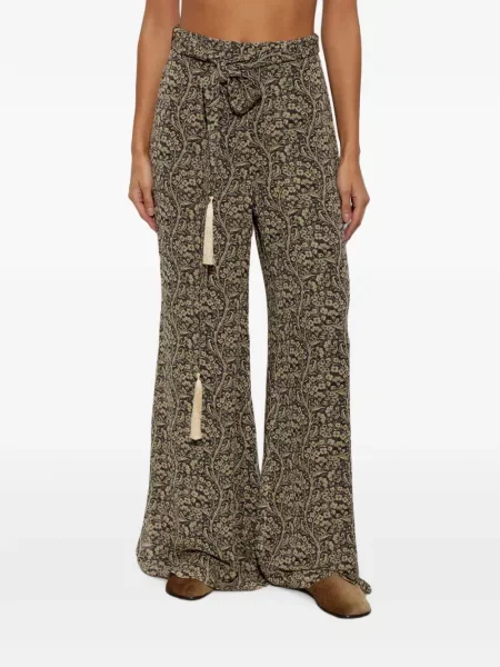 Pantaloni Zimmermann cu model floral cu imagine gri