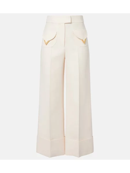 Pantaloni Valentino din crep alb