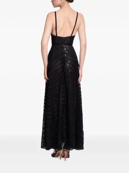 Макси рокля Elie Saab бродирана с дантела черно