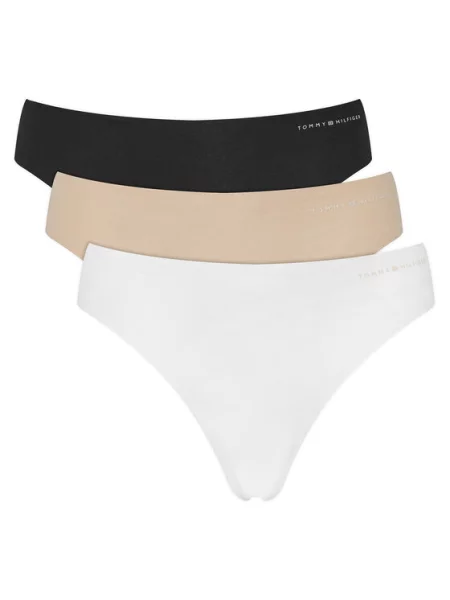Tommy Hilfiger Underwear Tangá telová / čierna biela