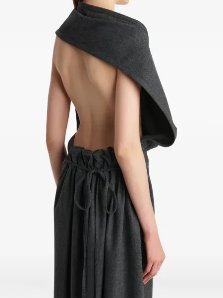 Rochie midi Khaite drapată gri