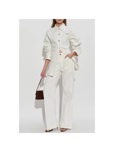 Jeansy Off-white białe