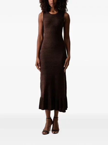 Rochie midi Morgan cu volane maro