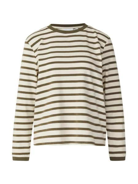 COMMA Tričko olivová bílá