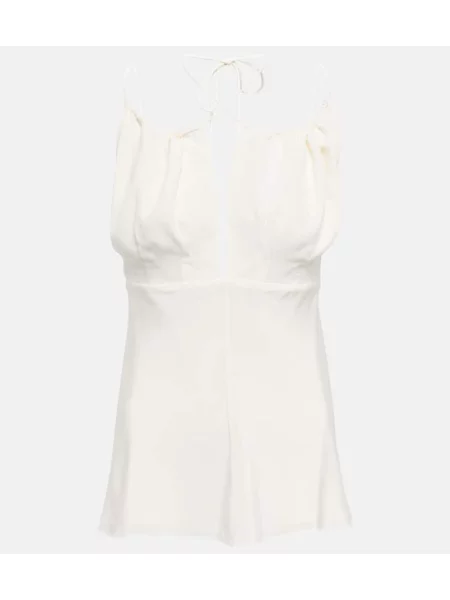 Jedwabny top Toteme biały