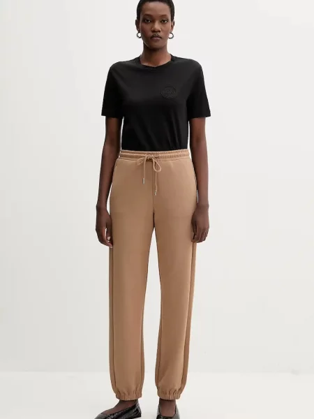 MM spodnie dresowe LEVICO gładkie brązowy