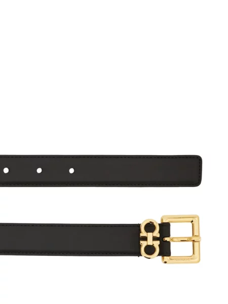 Cu centură curea Ferragamo din piele negru