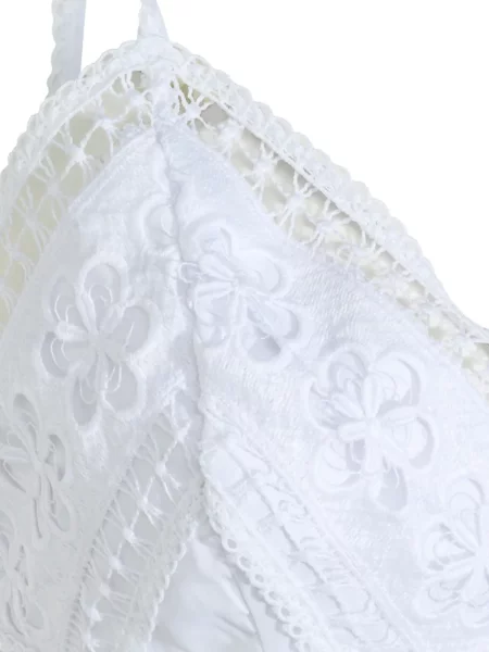 Květinový top Charo Ruiz Ibiza s výstřihem do v bílý