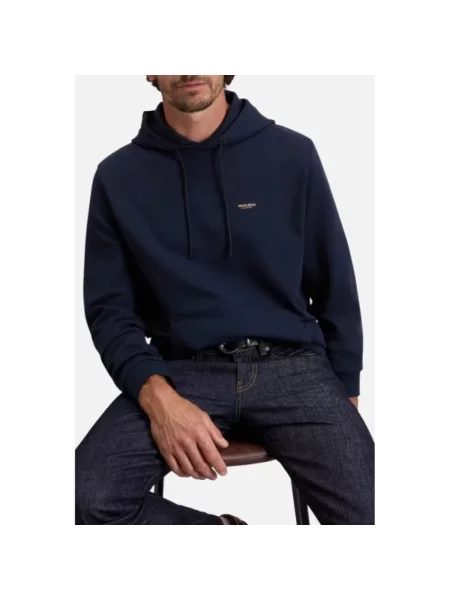 Bluza z kapturem Woolrich z logo niebieska