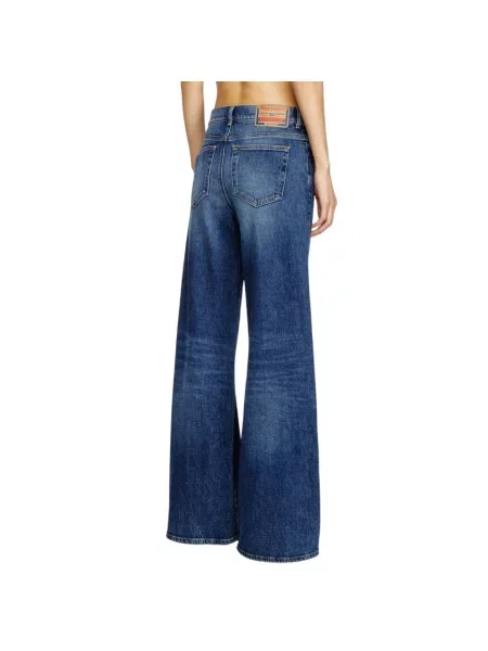 Jeansy Diesel 1978 z wysoką talią o krotszym kroju niebieskie