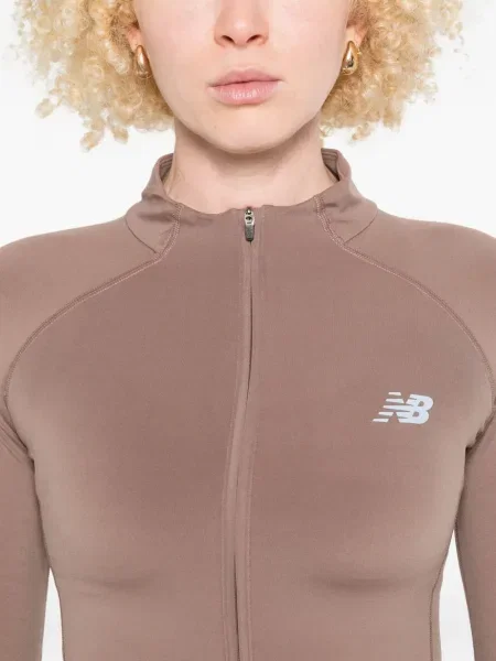 Sutien New Balance cu broderie din satin alb