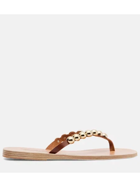 Usnjene tangice Ancient Greek Sandals z žeblji rjava