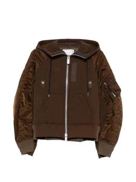 Bluza z kapturem Sacai z kapturem brązowa