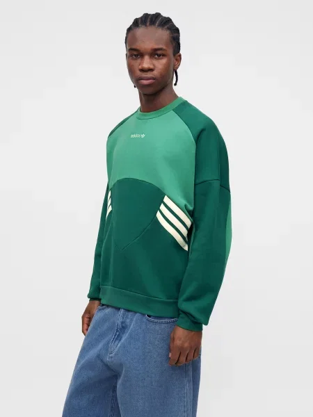 ADIDAS ORIGINALS Mikina Munich krémová / smaragdová / jedľová zelená