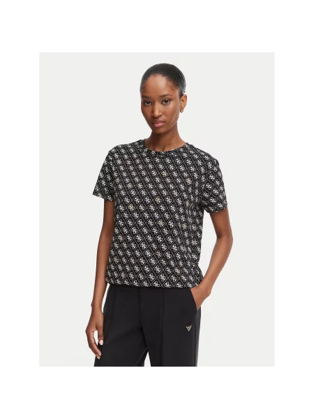 Guess Marškinėliai Regular Fit juoda