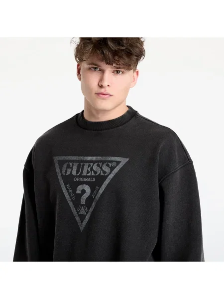 Суитшърт GUESS Originals Eco Vintage Triangle Crewneck Sweatshirt Jet Black Multi M черно