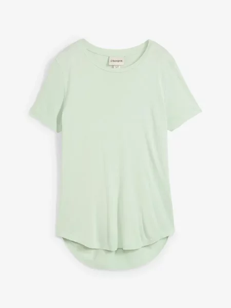 Długi T-shirt z miękkiej zielona