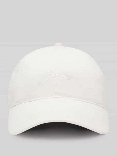 Czapka z daszkiem z czystej bawełny z haftowanym logo Model LILYAN' Boss biała