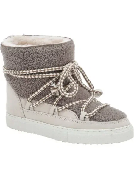 INUIKII Bocanci CURLY | piele | shearling cu adaos de lână bej