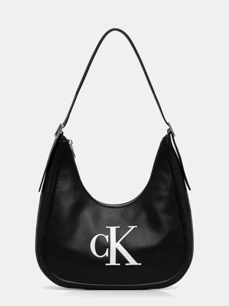 Calvin Klein hobo kabelka z imitace kůže černá