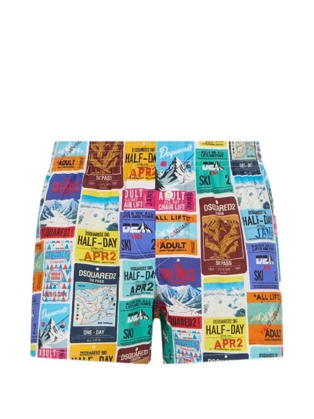Pantaloni scurți Dsquared2 cu imagine albastru