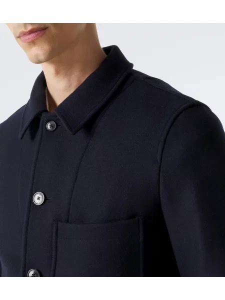 Geacă Dries Van Noten de lână albastru