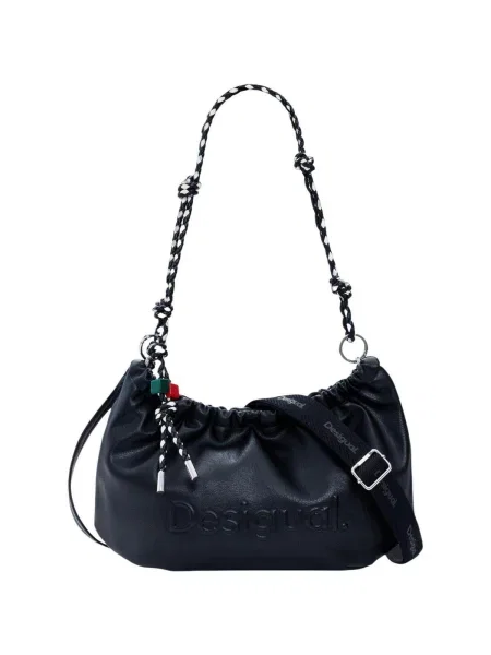 Geanta crossbody Desigual cu autograf negru