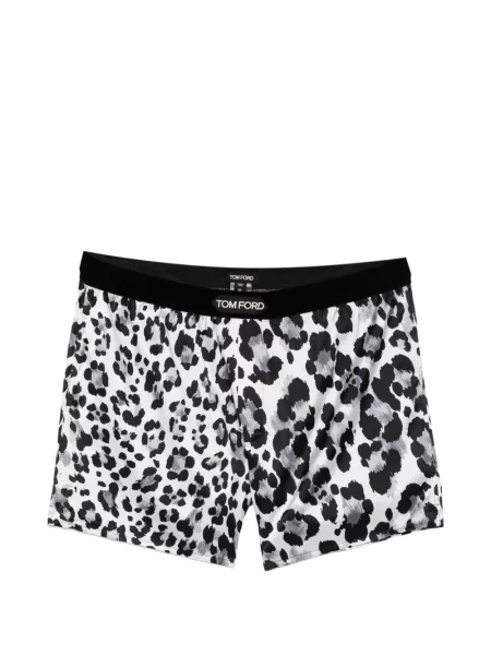 Selyem leopárdmintás boxeralsó Tom Ford nyomtatás fekete