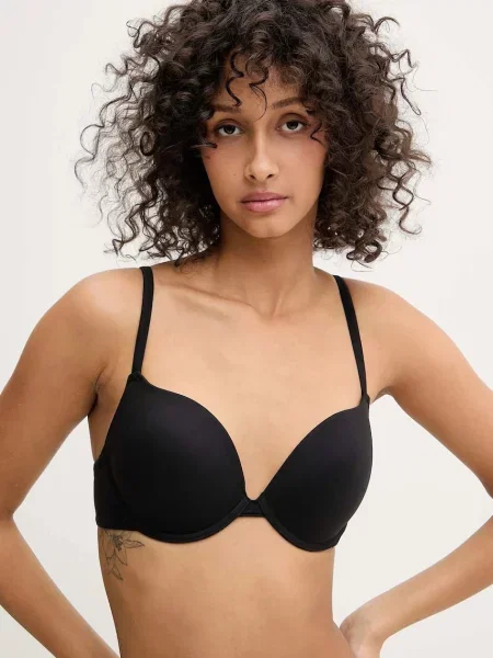 Сутиен Guess EVELINE с изчистен дизайн черно