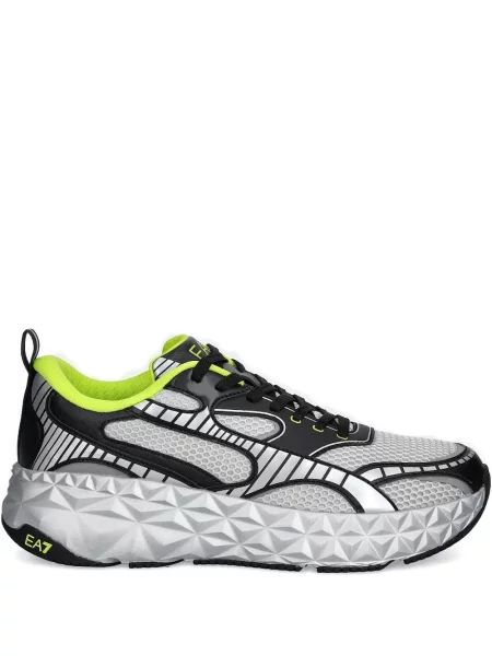 Sneakerși Ea7 Emporio Armani cu imprimeu geometric gri