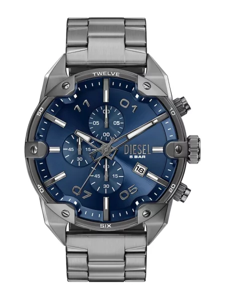 DIESEL Ceas analogic SPIKED bleumarin gri
