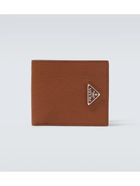 Usnjena denarnica Prada rjava