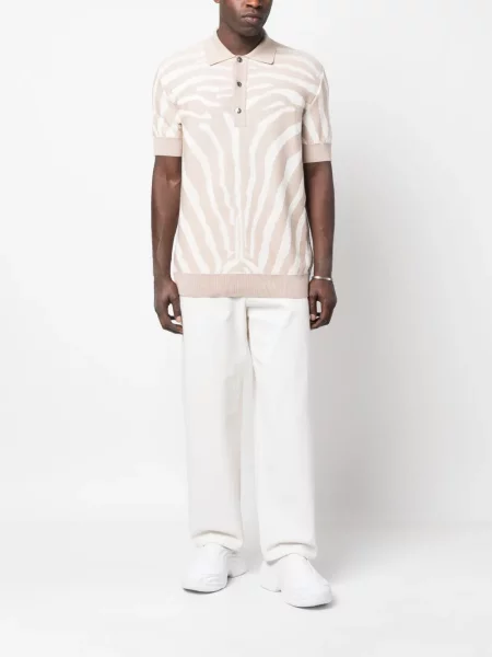 Žakardinė polo marškinėliai Balmain su zebro raštu